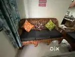 Cane sofa set with center table
