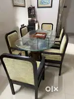 Glass top dining table