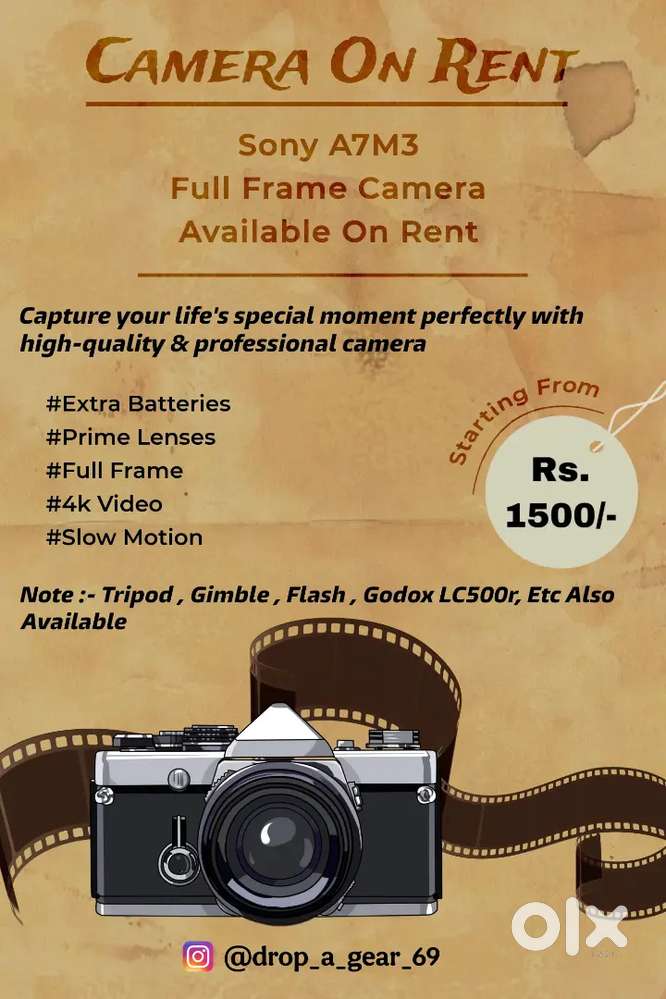 Sony Camera Available On Rent