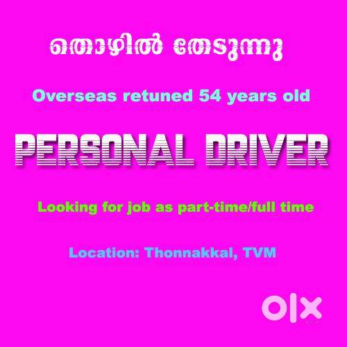 Overseas returned 54 years old man wanted personal driver job