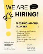 Hiring electrician cum plumber