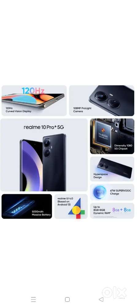 Realmi 10 pro plus mobile in new & very good condition