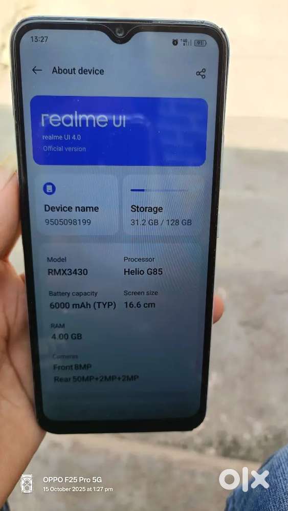 Exchange r sell Realme narzo 50A 4+128  back door edges break