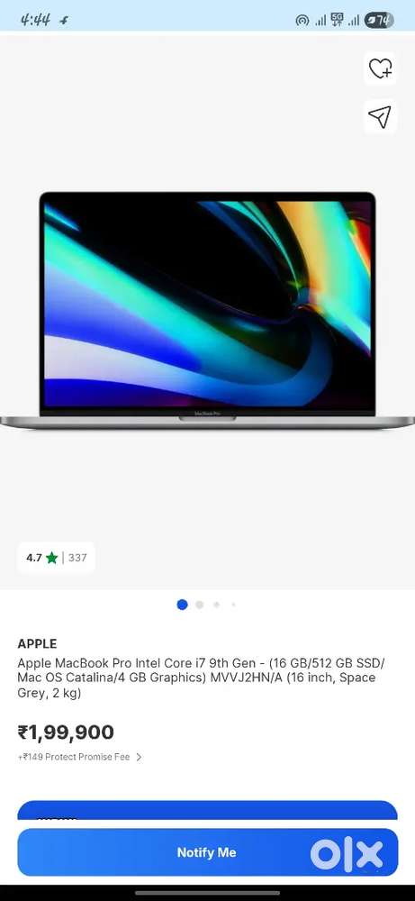 Apple mackbook pro i7 #512gb_ssd