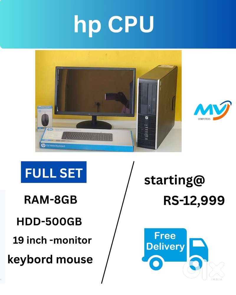Full Set @ Low Price  CPU - Branded Intel  Hard Disk - 500GB