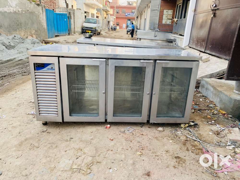 Used commercial glass chiller under counter fridge back bar