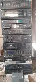 Vcr,amplifier,sound recorder,record player,dvd player,speakers n more