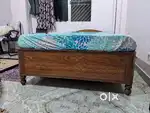 wooden bed with orthopedic mattress( 6.5'x 4.4')