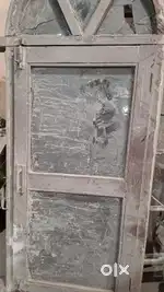 1 wooden door, 1 wooden jali door, 1 wooden window with frame