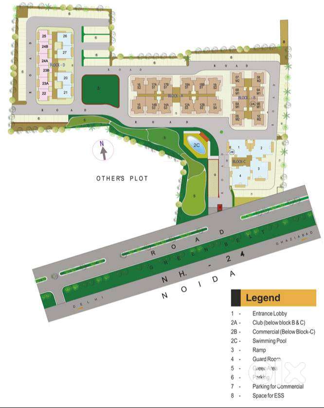 2BHK+ Study Flat, GAUR GREEN VISTA, Indirapuram