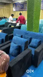 5 seater box handle sofa set with pillows in STARF