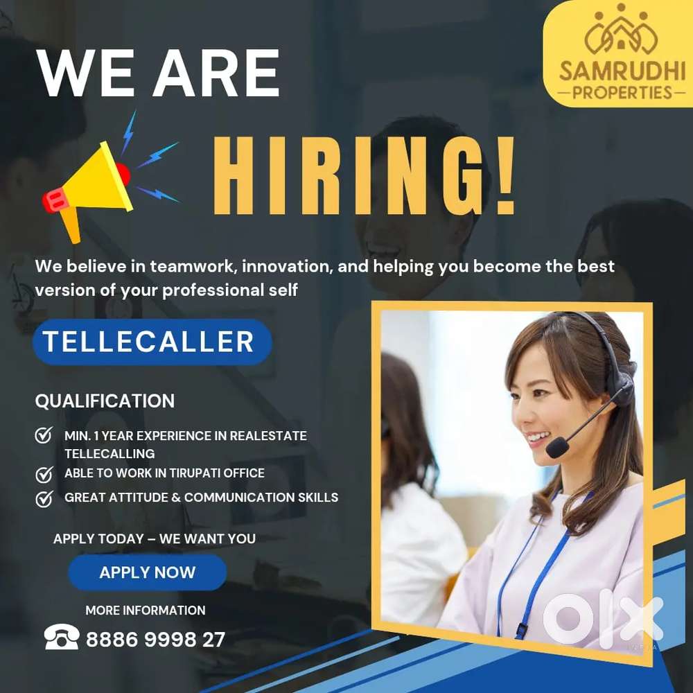 Real estate minimum 1 year experience Tellecalling