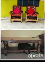 Durable Sofa Pair + Center Table