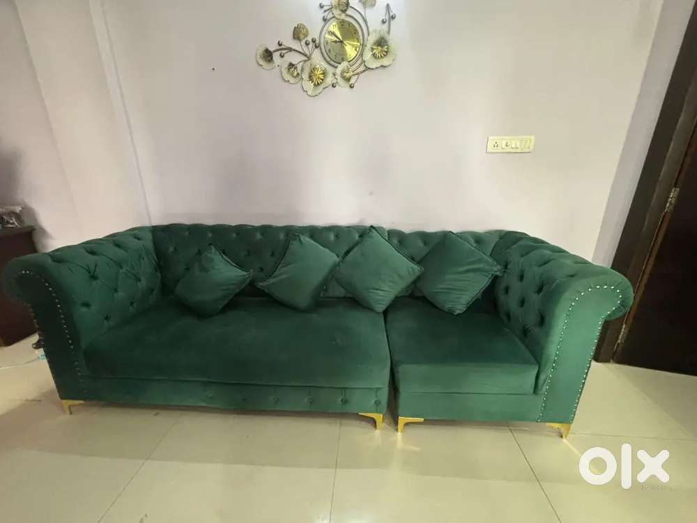 Green colour sofa