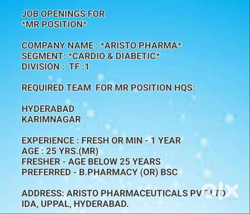 Medical Representative jobs available