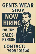 Need a salesman for a clothing store