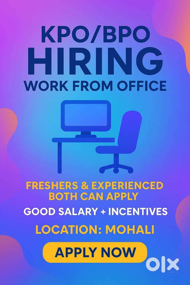 Kpo/Bpo jobs in mohali and chandigarh.