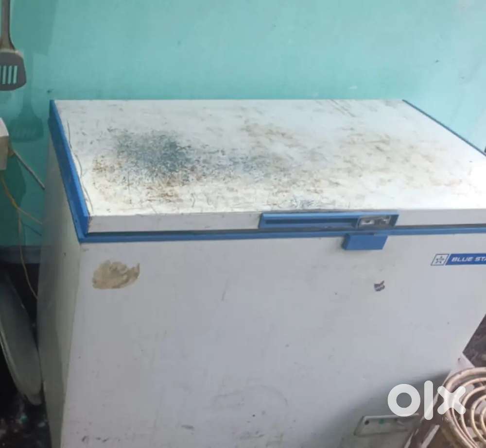 Deep fridge and commercial burner and 2-3 tables for sale