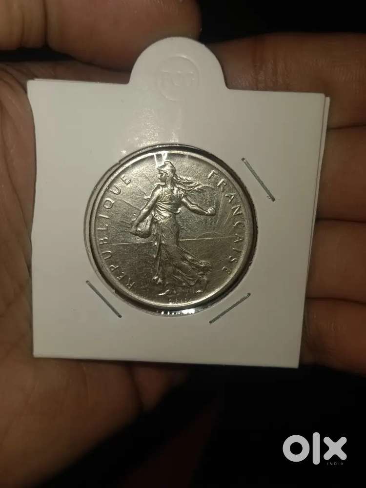 France 5 francs 1960 top grade condition metal silver weight 12gram...