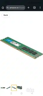 4 GB Ram DDR 4 2666 mhz For Desktop Crucial