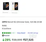 Reno8 5g 8GB RAM 128GB ROM