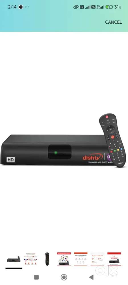 Dish tv set up box with remote