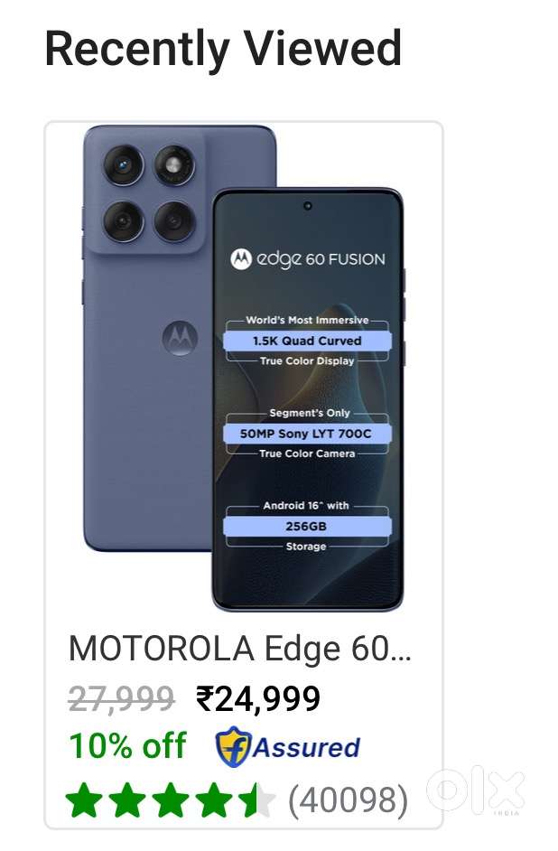 edge 60 FUSION with Box and accessories & Best screen and back cover