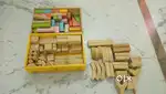Educational wooden building blocks for children