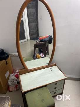 Wooden Dressing with Wooden Stool