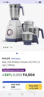 Phillips 750watt mixer juicer grinder