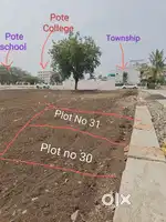 East facing plot on concrete road Besides Pote township with collage