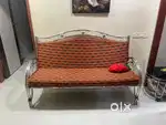 Sofa with two chairs and computer trolly