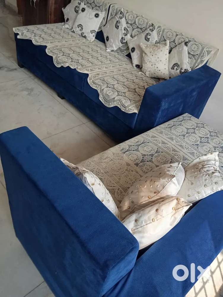 Velvet sofa blue colour