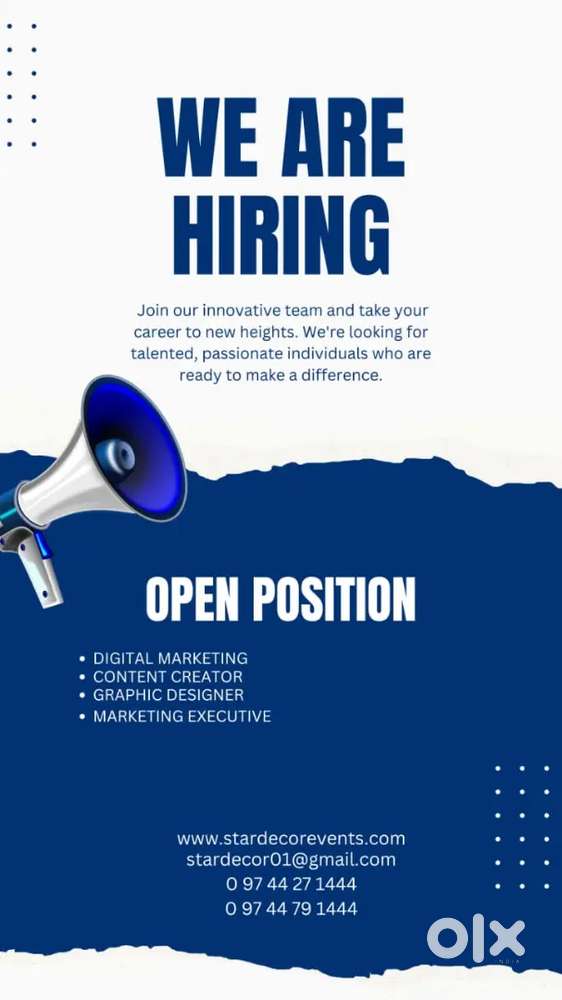 Digital marketing, Graphic designer, Marketing exicutive