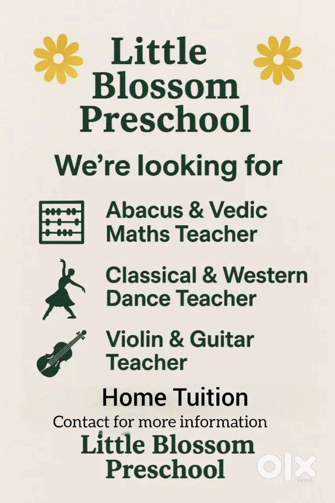 Hiring dance(Western and classical), Home tuition,Abacus vediç maths