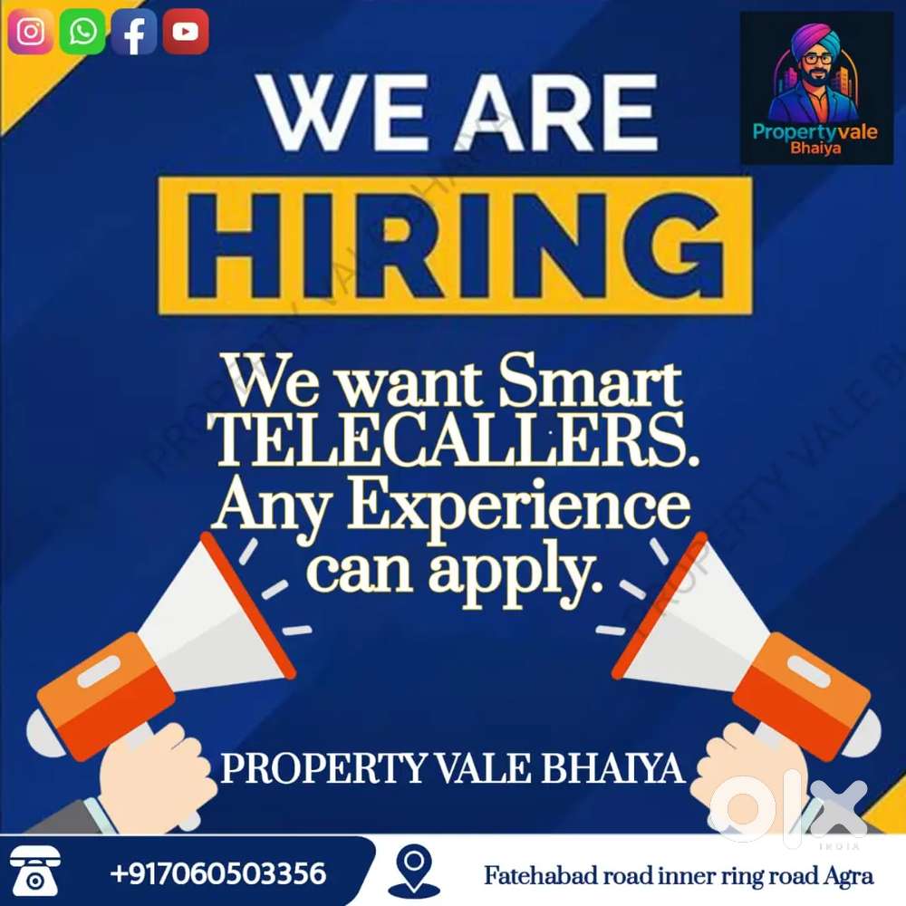 Job In Agra in Real estate company for TELLECALLER AND CRM