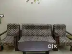 Sofa with coffee table for sale and 4 seater dining table