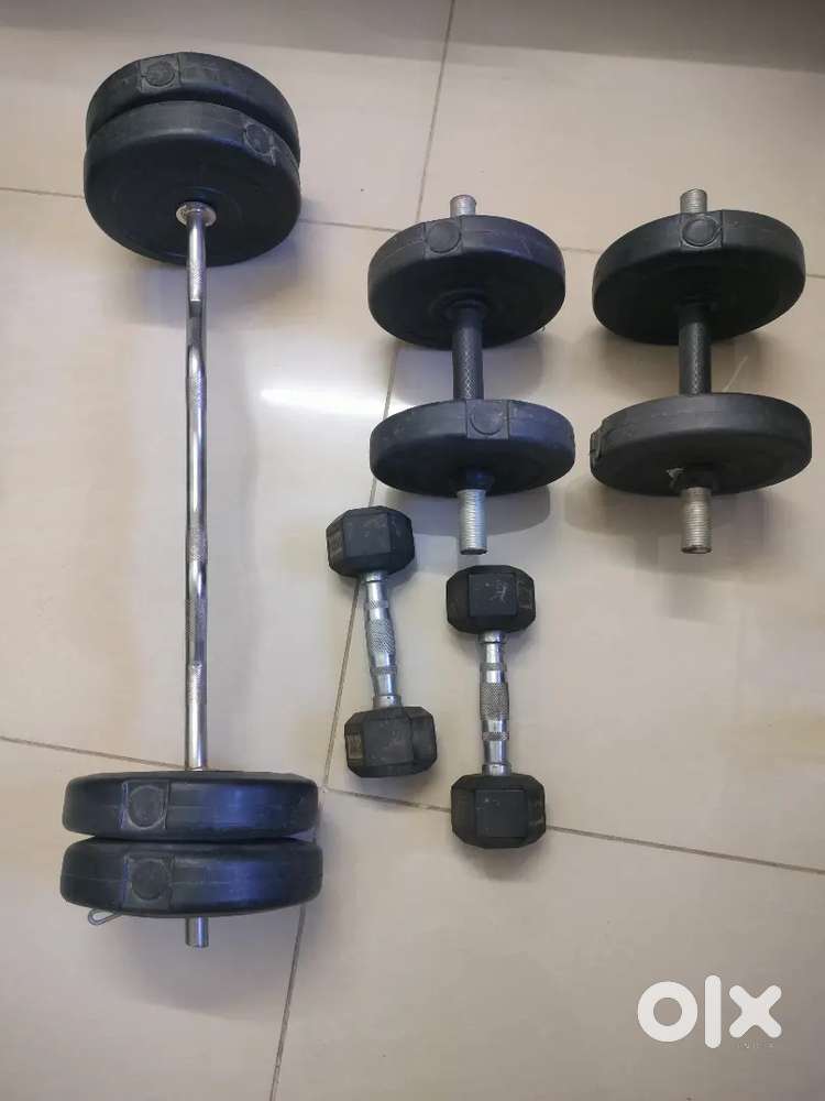 Dumb bells and bench