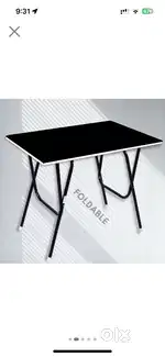 EuroQon foldable Wooden Study Table - Black colour & Pre-assembled