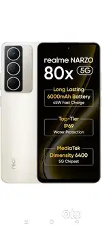 10 day old  Realme Narzo 80x 6/128 new  (urgent maney problem)