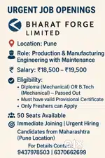 Mechanical freshers hiring