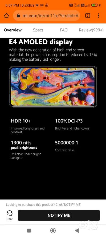 Xiaomi mi 11x gaming phone in cheap price