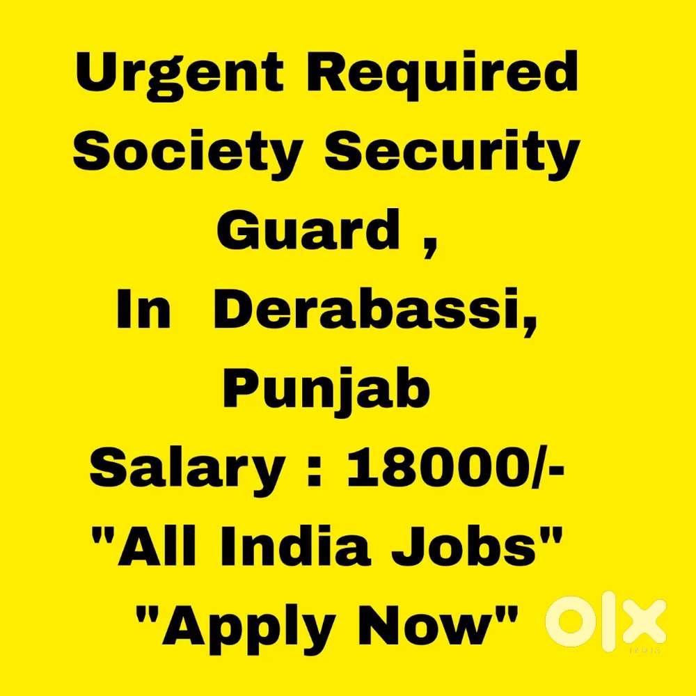 Society Security Guard Job Derabassi, Punjab - All India