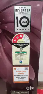 LG fridge 2017 3 star 308 ltr