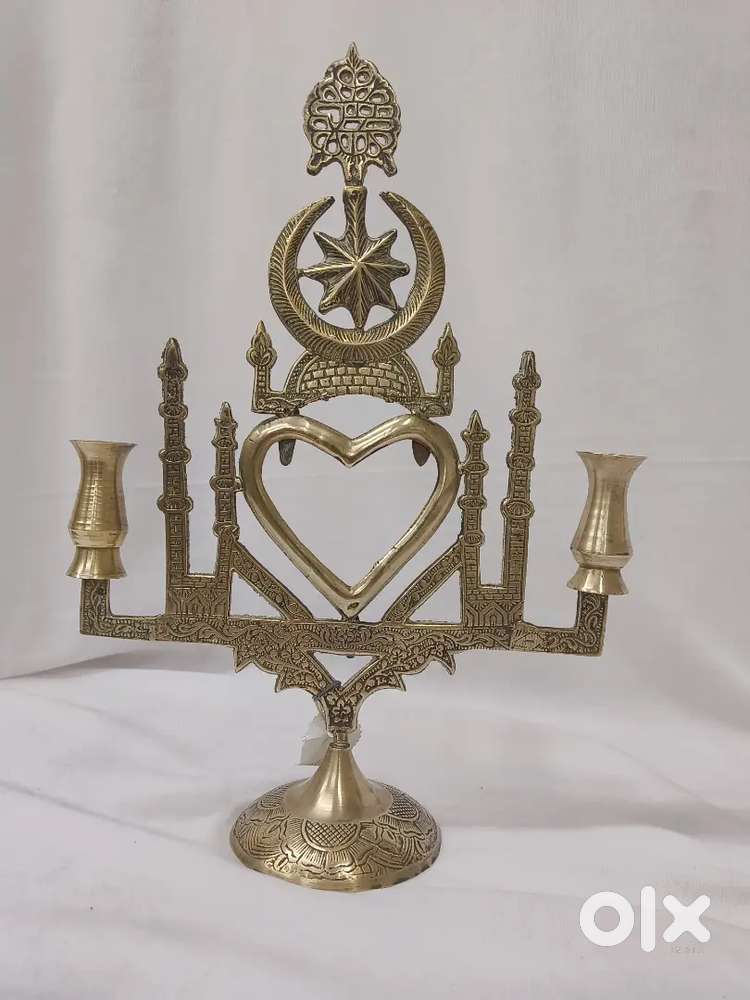 Antique pure brass solid heavy surmedani cum mirror frame