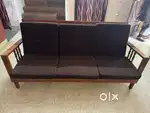 Wooden sofa set with center table and tv unit and computer table