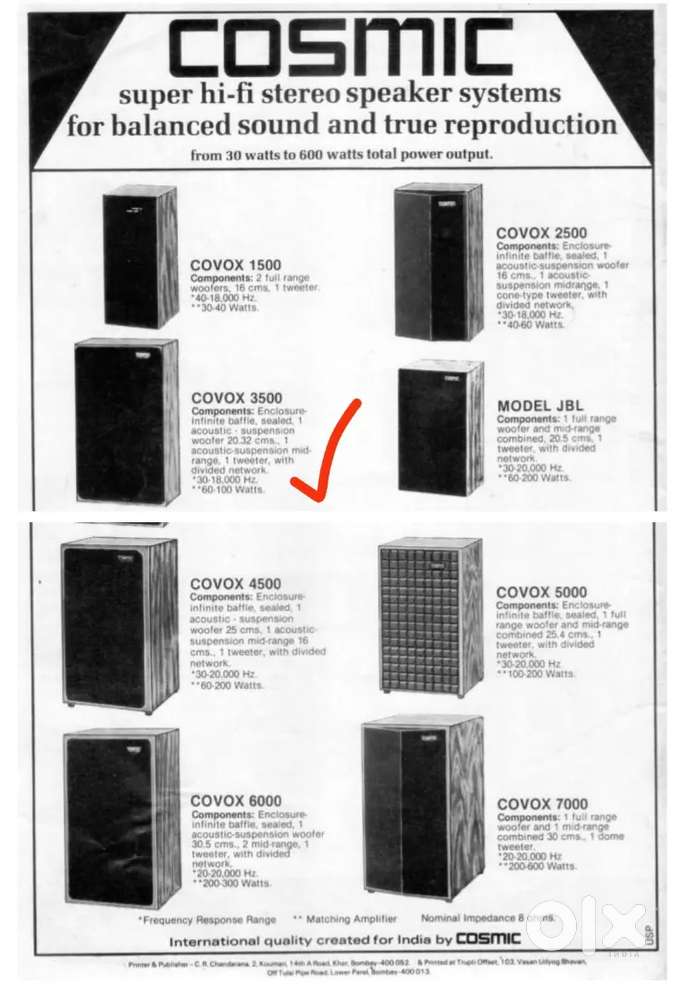Cosmic covox 3500 speakers