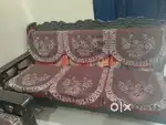Urgently Selling 5 Seater Wooden Sofa Set