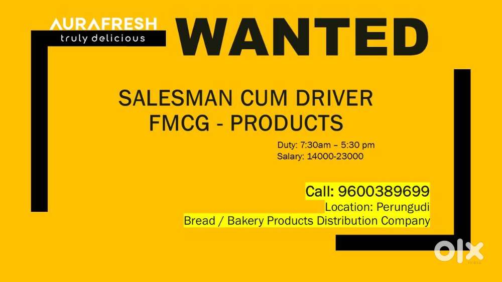Wanted Drivers for Bread Distribution Job Near OMR or ECR