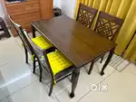 Modern 4-Seater Dining Set – Solid Malaysian Wood, Less Used
